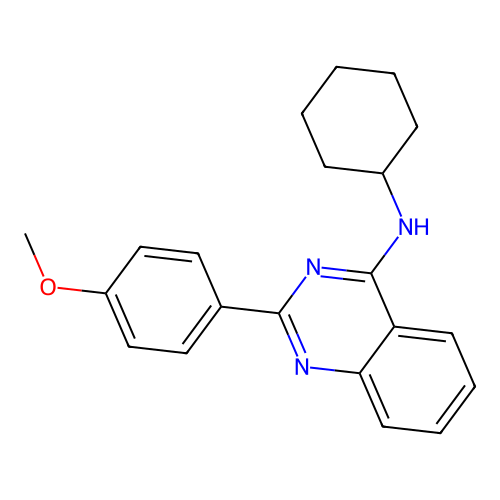 N-cyclohexyl-2-(4-methoxyphenyl)quinazolin-4-amine structure