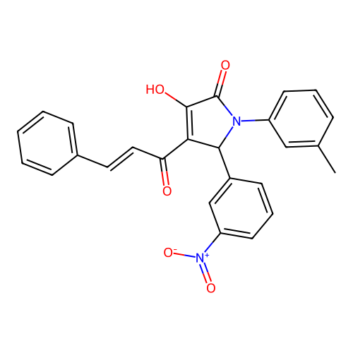 4-cinnamoyl-3-hydroxy-5-(3-nitrophenyl)-1-(m-tolyl)-1H-pyrrol-2(5H)-one structure