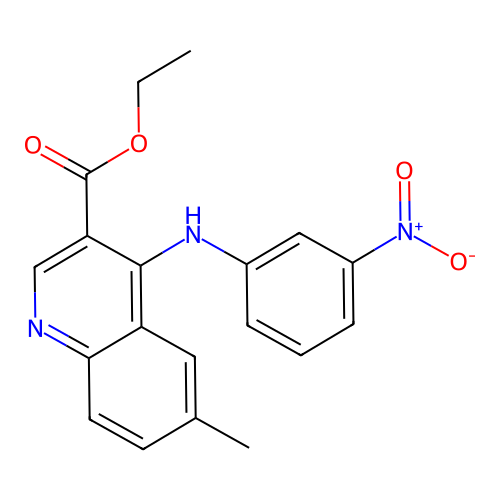 Ethyl 6-methyl-4-[(3-nitrophenyl)amino]quinoline-3-carboxylate structure