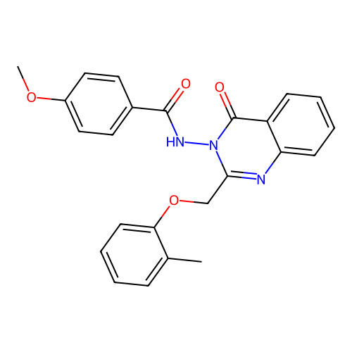 4-methoxy-N-{2-[(2-methylphenoxy)methyl]-4-oxoquinazolin-3(4H)-yl}benzamide structure