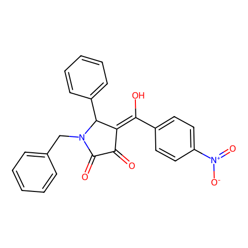 1-benzyl-3-hydroxy-4-(4-nitrobenzoyl)-5-phenyl-1H-pyrrol-2(5H)-one structure