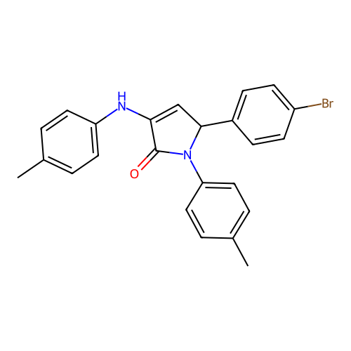 2-(4-bromophenyl)-4-(4-methylanilino)-1-(4-methylphenyl)-2H-pyrrol-5-one structure