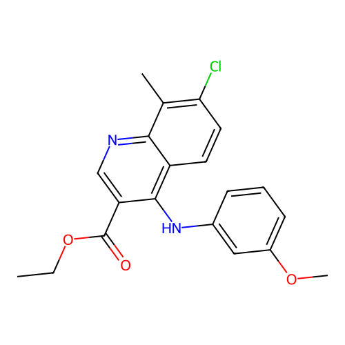 Ethyl 7-chloro-4-[(3-methoxyphenyl)amino]-8-methylquinoline-3-carboxylate structure