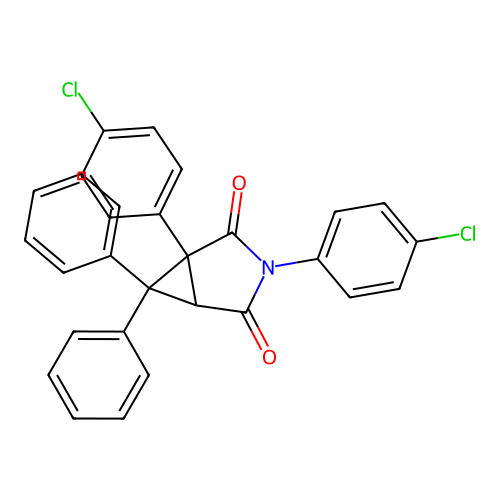 1,3-Bis(4-chlorophenyl)-6,6-diphenyl-3-azabicyclo[3.1.0]hexane-2,4-dione structure