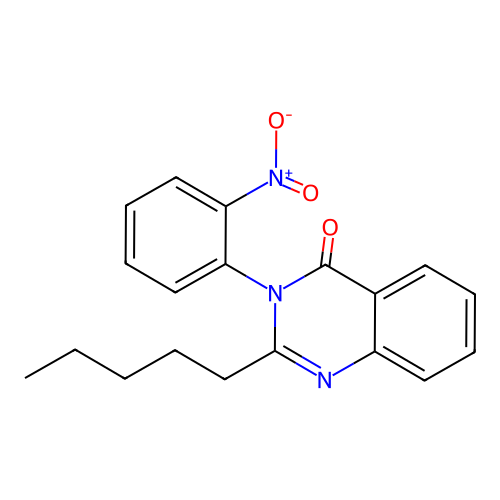 3-(2-nitrophenyl)-2-pentylquinazolin-4(3H)-one structure