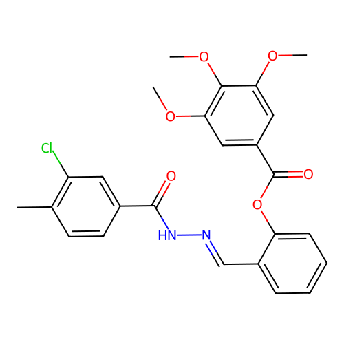 2-[(E)-{2-[(3-chloro-4-methylphenyl)carbonyl]hydrazinylidene}methyl]phenyl 3,4,5-trimethoxybenzoate structure