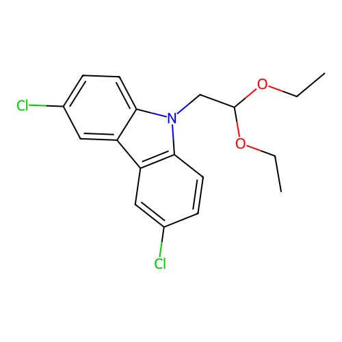 3,6-dichloro-9-(2,2-diethoxyethyl)-9H-carbazole structure