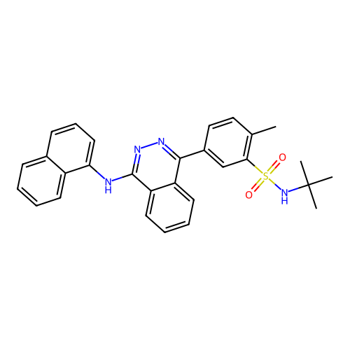 N-(tert-butyl)-2-methyl-5-(4-(naphthalen-1-ylamino)phthalazin-1-yl)benzenesulfonamide structure