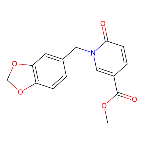 methyl 1-(1,3-benzodioxol-5-ylmethyl)-6-oxopyridine-3-carboxylate structure