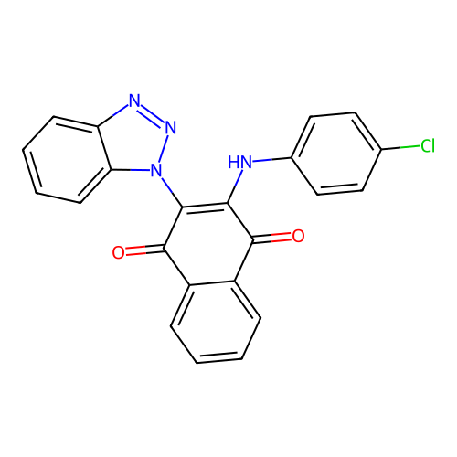 3-Benzotriazolyl-2-[(4-chlorophenyl)amino]naphthalene-1,4-dione structure