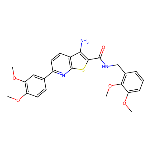 3-amino-N-(2,3-dimethoxybenzyl)-6-(3,4-dimethoxyphenyl)thieno[2,3-b]pyridine-2-carboxamide structure
