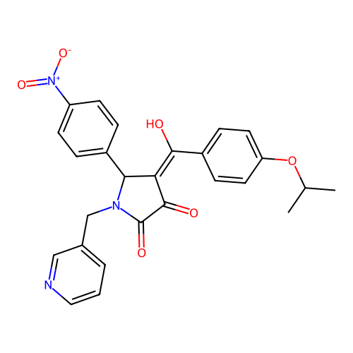3-hydroxy-4-(4-isopropoxybenzoyl)-5-(4-nitrophenyl)-1-(pyridin-3-ylmethyl)-1H-pyrrol-2(5H)-one structure