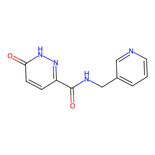 6-oxo-N-(pyridin-3-ylmethyl)-1,6-dihydropyridazine-3-carboxamide structure