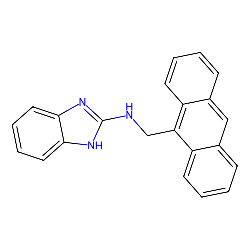 N-(anthracen-9-ylmethyl)-1H-benzimidazol-2-amine structure