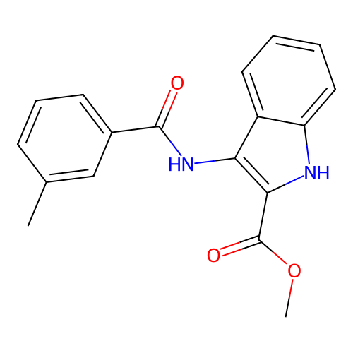 methyl 3-{[(3-methylphenyl)carbonyl]amino}-1H-indole-2-carboxylate structure