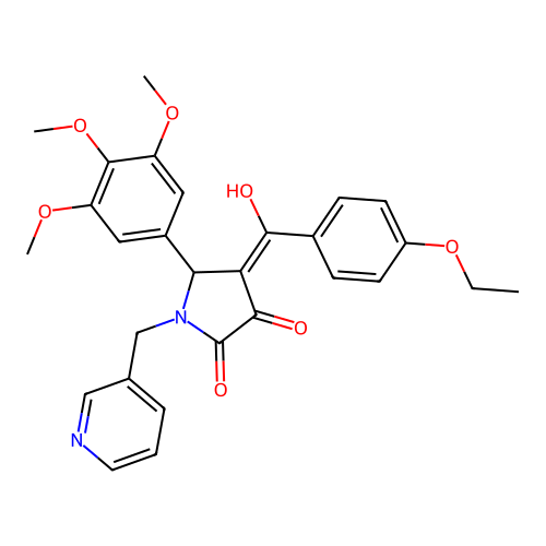 (4E)-4-[(4-ethoxyphenyl)-hydroxymethylidene]-1-(pyridin-3-ylmethyl)-5-(3,4,5-trimethoxyphenyl)pyrrolidine-2,3-dione structure