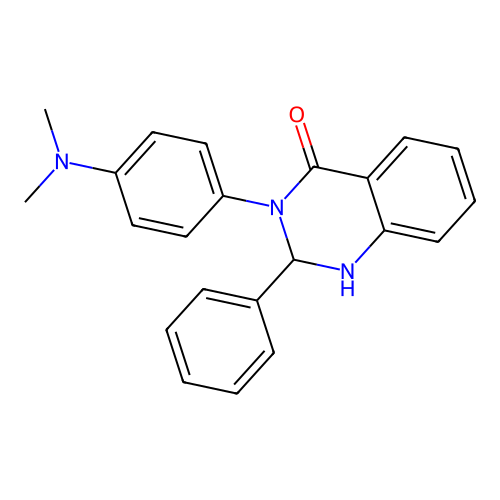 3-(4-(dimethylamino)phenyl)-2-phenyl-2,3-dihydroquinazolin-4(1H)-one structure