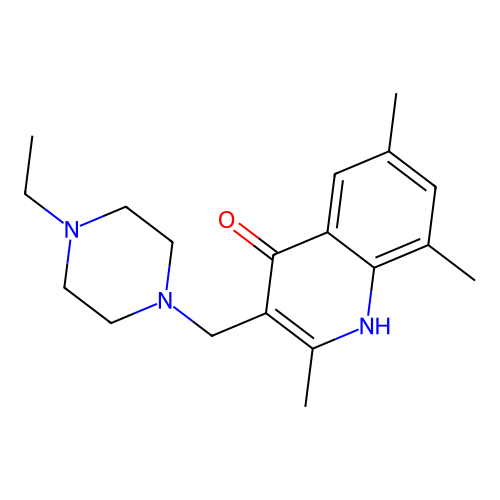 3-[(4-Ethylpiperazinyl)methyl]-2,6,8-trimethylquinolin-4-ol structure
