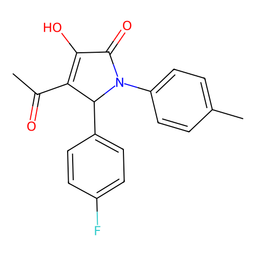 4-acetyl-5-(4-fluorophenyl)-3-hydroxy-1-(4-methylphenyl)-1,5-dihydro-2H-pyrrol-2-one structure