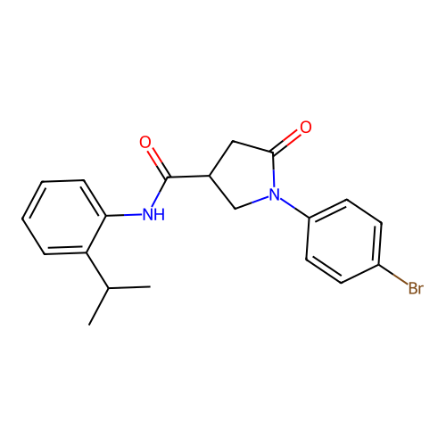 1-(4-bromophenyl)-5-oxo-N-[2-(propan-2-yl)phenyl]pyrrolidine-3-carboxamide structure