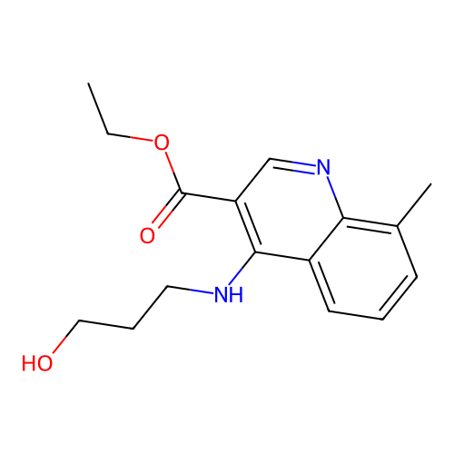 Ethyl 4-[(3-hydroxypropyl)amino]-8-methylquinoline-3-carboxylate structure
