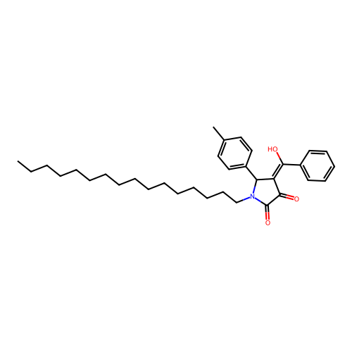 (4E)-1-hexadecyl-4-[hydroxy(phenyl)methylidene]-5-(4-methylphenyl)pyrrolidine-2,3-dione structure