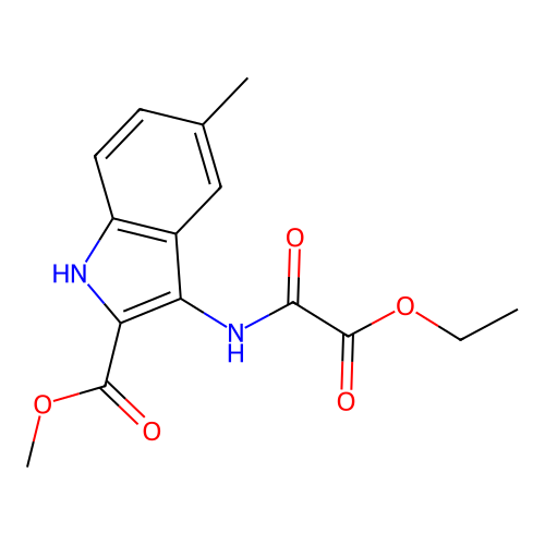 methyl 3-{[ethoxy(oxo)acetyl]amino}-5-methyl-1H-indole-2-carboxylate structure