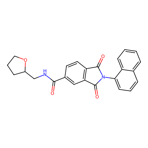(2-naphthyl-1,3-dioxobenzo[c]azolin-5-yl)-N-(oxolan-2-ylmethyl)carboxamide structure