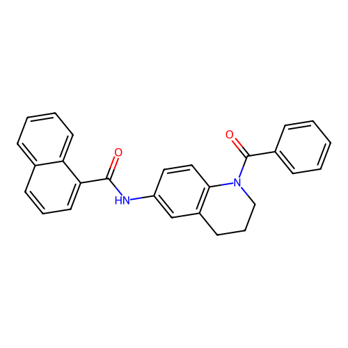 N-(1-benzoyl-1,2,3,4-tetrahydroquinolin-6-yl)-1-naphthamide structure