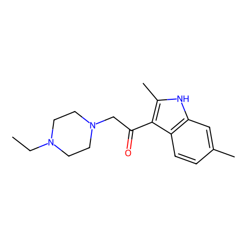 1-(2,6-dimethyl-1H-indol-3-yl)-2-(4-ethylpiperazin-1-yl)ethanone structure