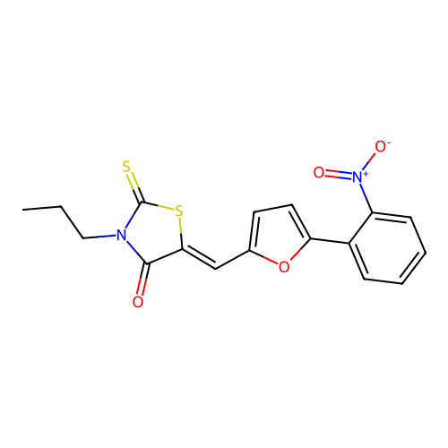 (Z)-5-((5-(2-nitrophenyl)furan-2-yl)methylene)-3-propyl-2-thioxothiazolidin-4-one structure
