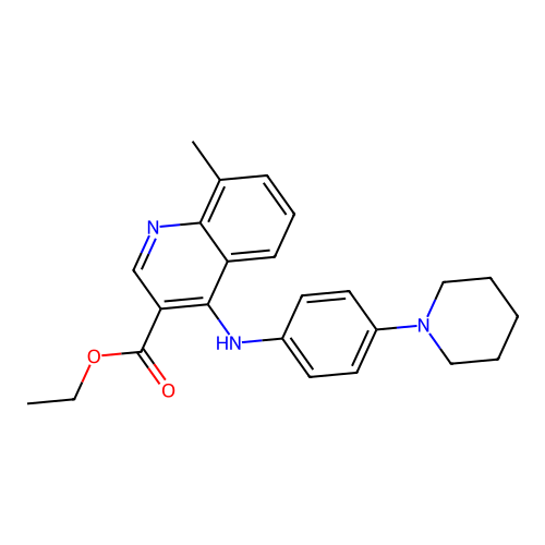 Ethyl 8-methyl-4-{[4-(piperidin-1-yl)phenyl]amino}quinoline-3-carboxylate structure