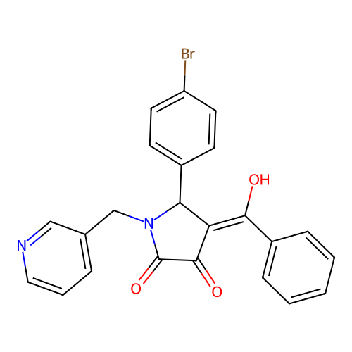 4-benzoyl-5-(4-bromophenyl)-3-hydroxy-1-(pyridin-3-ylmethyl)-1H-pyrrol-2(5H)-one structure