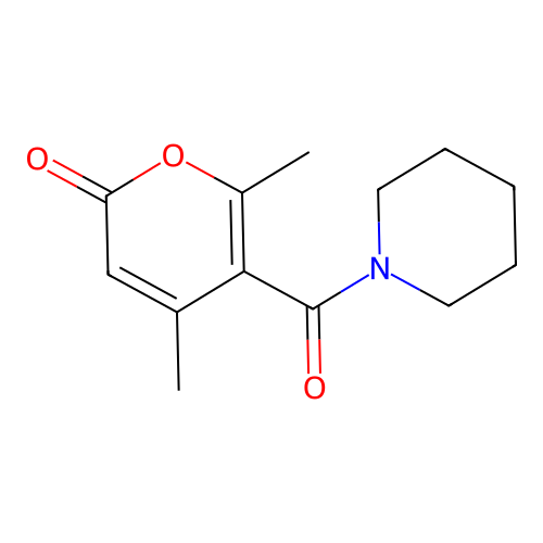 Pyran-2-one, 4,6-dimethyl-5-(piperidine-1-carbonyl)- structure