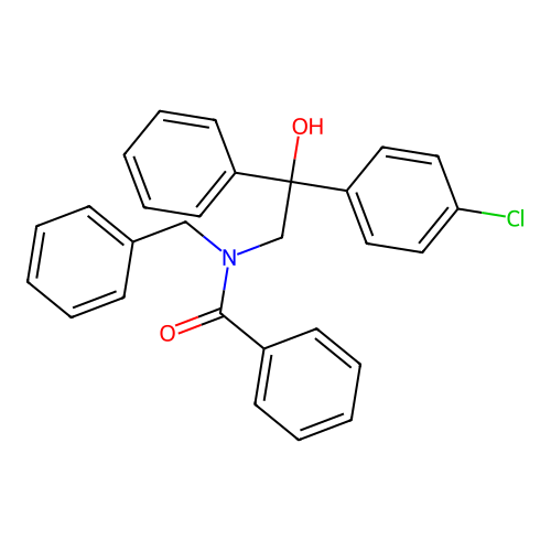 N-benzyl-N-[2-(4-chlorophenyl)-2-hydroxy-2-phenylethyl]benzamide structure
