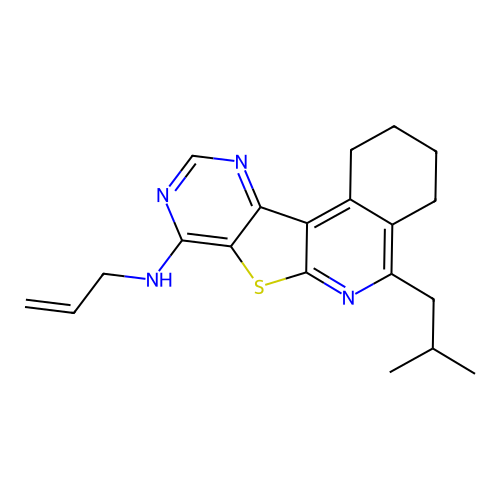 N-allyl-5-isobutyl-1,2,3,4-tetrahydropyrimido[4',5':4,5]thieno[2,3-c]isoquinolin-8-amine structure