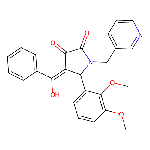 (4E)-5-(2,3-dimethoxyphenyl)-4-[hydroxy(phenyl)methylidene]-1-(pyridin-3-ylmethyl)pyrrolidine-2,3-dione structure