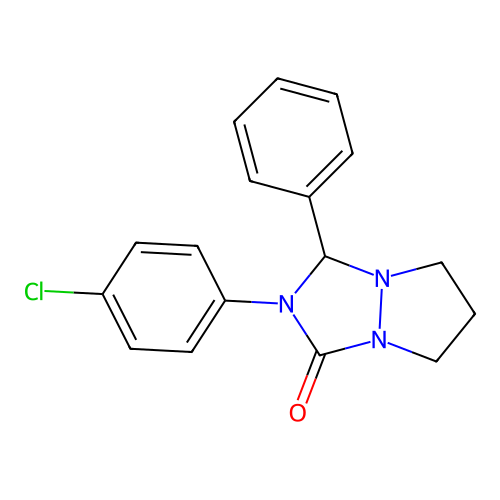 2-(4-Chloro-phenyl)-3-phenyl-tetrahydro-pyrazolo[1,2-a][1,2,4]triazol-1-one structure