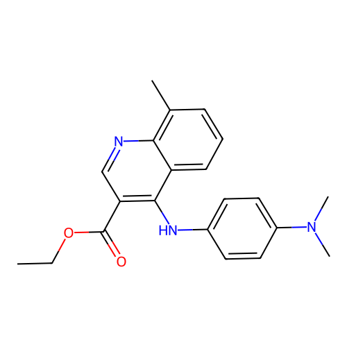 Ethyl 4-{[4-(dimethylamino)phenyl]amino}-8-methylquinoline-3-carboxylate structure