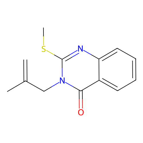 3-(2-methylprop-2-en-1-yl)-2-(methylsulfanyl)quinazolin-4(3H)-one structure