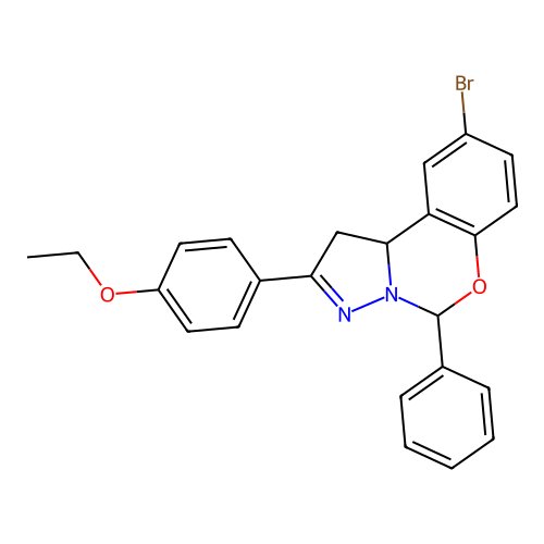9-Bromo-2-(4-ethoxyphenyl)-5-phenyl-1,10b-dihydropyrazolo[1,5-c][1,3]benzoxazine structure