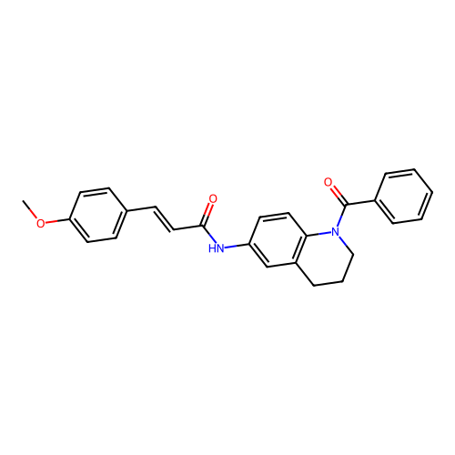 (E)-N-(1-benzoyl-1,2,3,4-tetrahydroquinolin-6-yl)-3-(4-methoxyphenyl)acrylamide structure