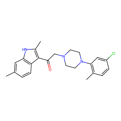 2-[4-(5-chloro-2-methylphenyl)piperazin-1-yl]-1-(2,6-dimethyl-1H-indol-3-yl)ethanone structure