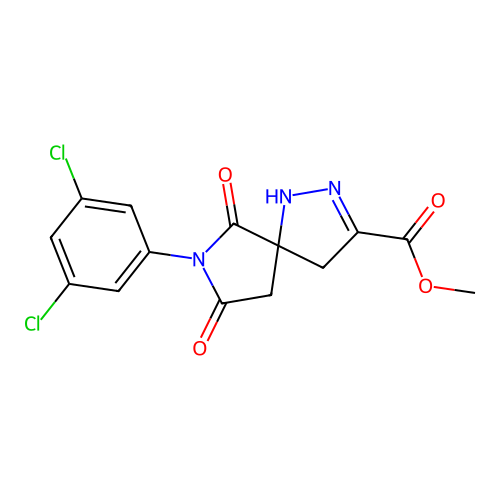 methyl 7-(3,5-dichlorophenyl)-6,8-dioxo-1,2,7-triazaspiro[4.4]non-2-ene-3-carboxylate structure