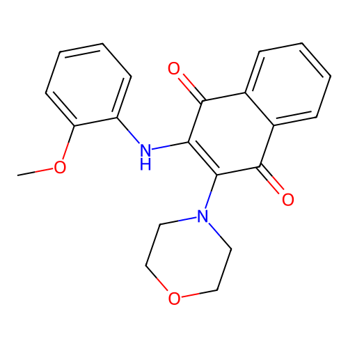 (2Z)-4-hydroxy-2-[(2-methoxyphenyl)imino]-3-(morpholin-4-yl)naphthalen-1(2H)-one structure
