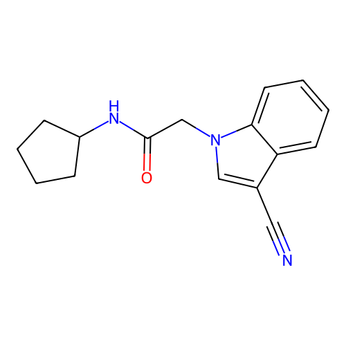 2-(3-氰基-1H-吲哚-1-基)-N-环戊基乙酰胺 structure