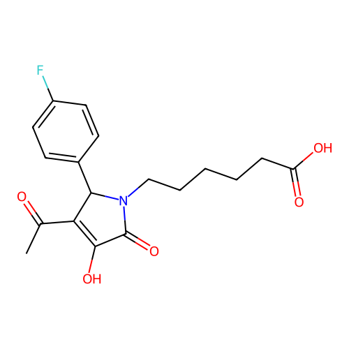 6-[3-acetyl-2-(4-fluorophenyl)-4-hydroxy-5-oxo-2H-pyrrol-1-yl]hexanoic Acid structure