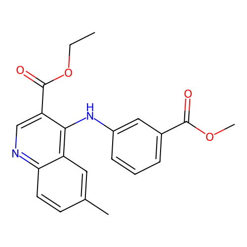 Ethyl 4-{[3-(methoxycarbonyl)phenyl]amino}-6-methylquinoline-3-carboxylate structure