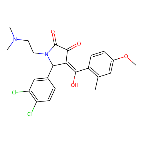 5-(3,4-DICHLOROPHENYL)-1-[2-(DIMETHYLAMINO)ETHYL]-3-HYDROXY-4-(4-METHOXY-2-METHYLBENZOYL)-1,5-DIHYDRO-2H-PYRROL-2-ONE structure