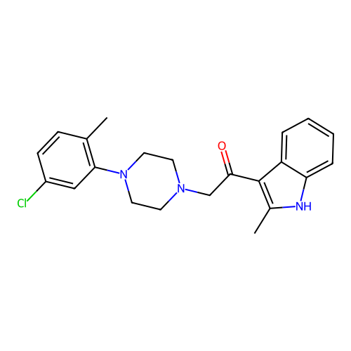 2-[4-(5-chloro-2-methylphenyl)piperazin-1-yl]-1-(2-methyl-1H-indol-3-yl)ethanone structure
